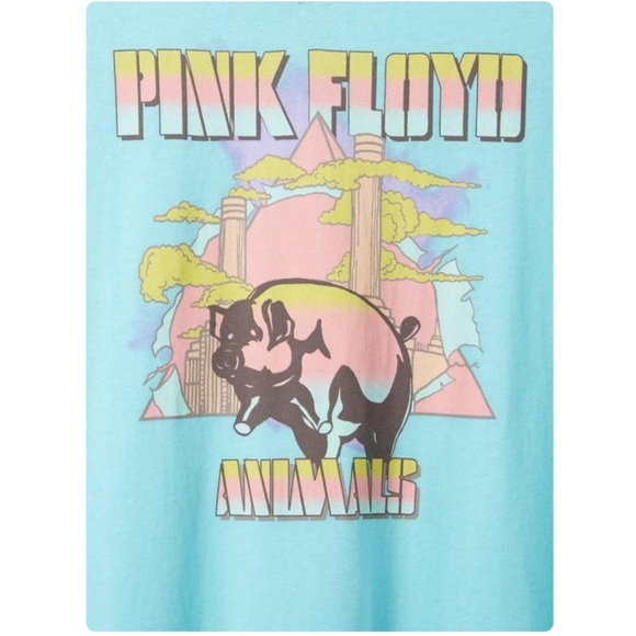 TORRID NWT Pink Floyd Classic Fit V-Neck Tank - Cotton Aqua Blue - Picture 4 of 5